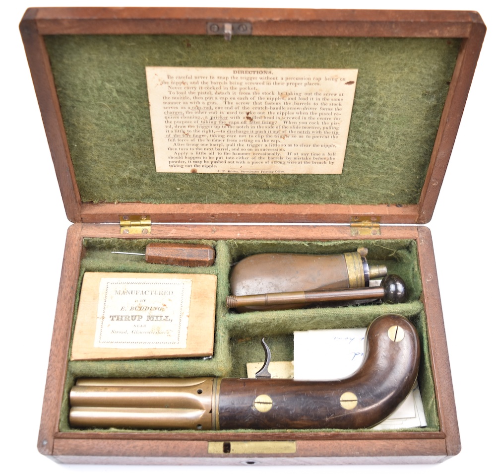 Edwin Budding Of Thrup Mill Stroud 140 Bore Buddings Patent Second Model Five Shot Percussion Pepperbox Revolver Ś9,700