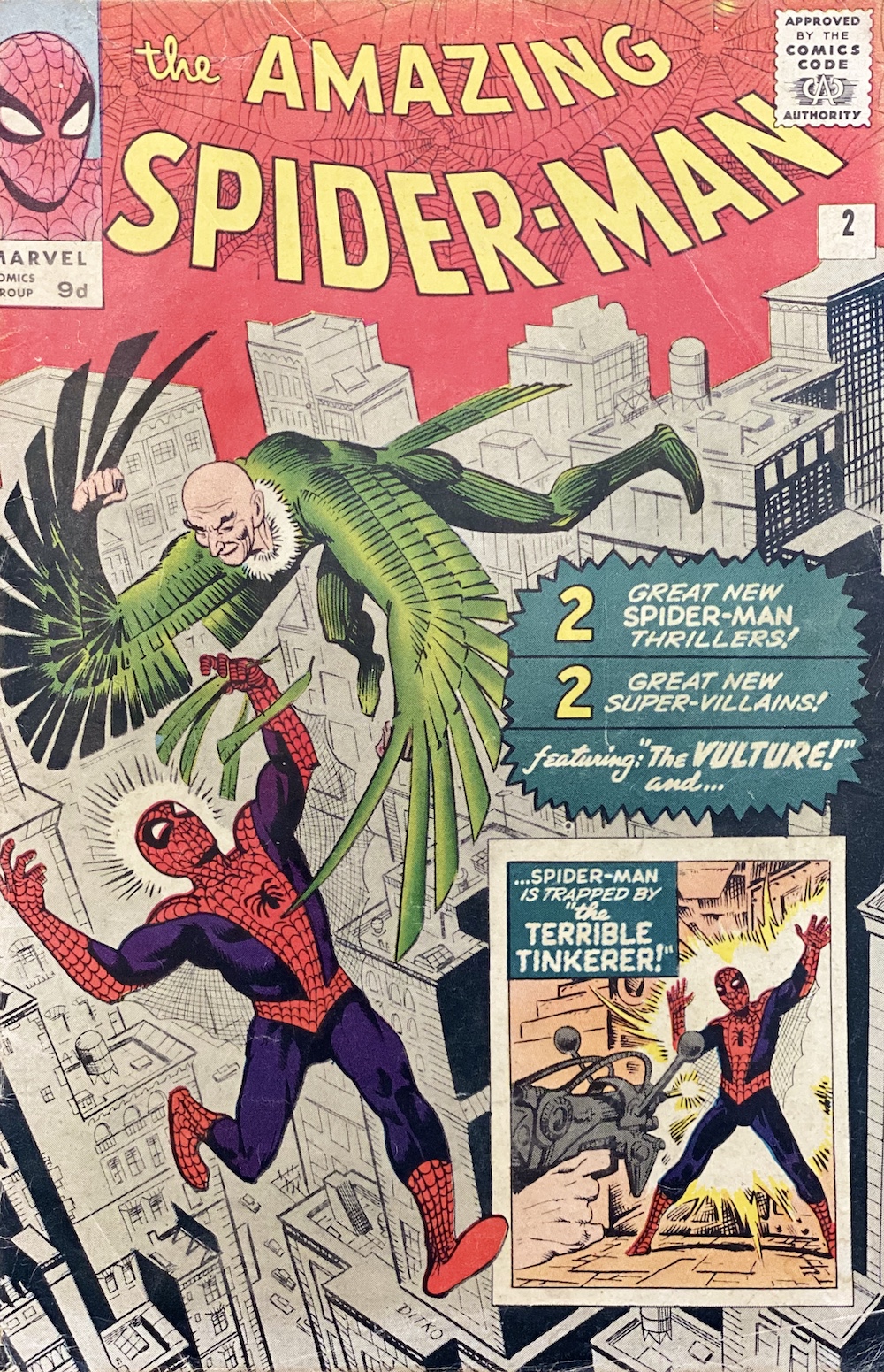 Marvel Comic The Amazing Spider Man #2 First Appearance Of The Vulture, 1963 Sold Ś600