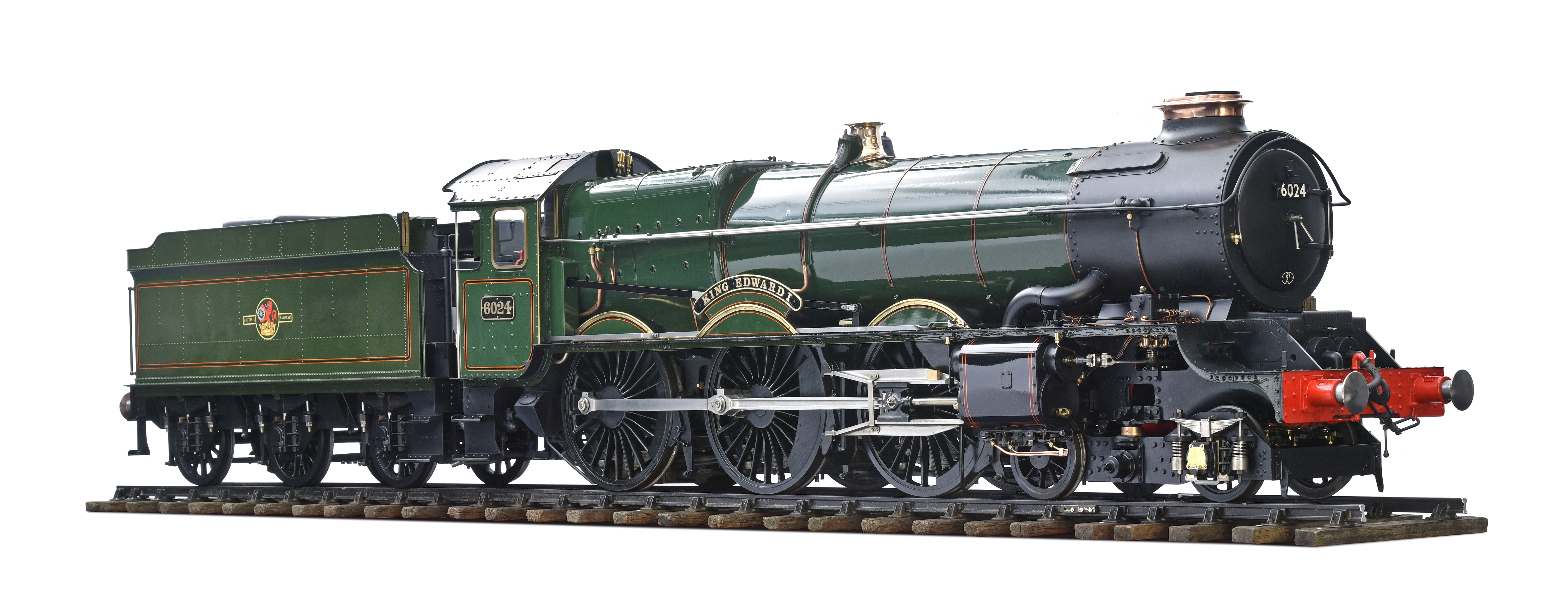 Exhibition standard 7¼ inch gauge 1.5 inch to the foot live steam 4-6-0 British Railways, ex GWR tender locomotive King Edward I No 6024