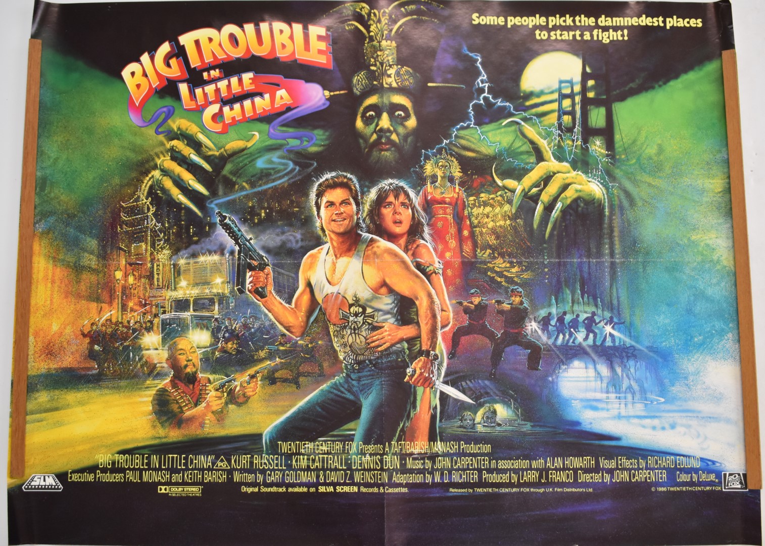 Big Trouble In Little China (1986) British Quad Film Poster £200 400. One Of Over 1000 Film Posters